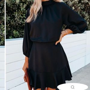 VICI - call me Angel textured satin black dress